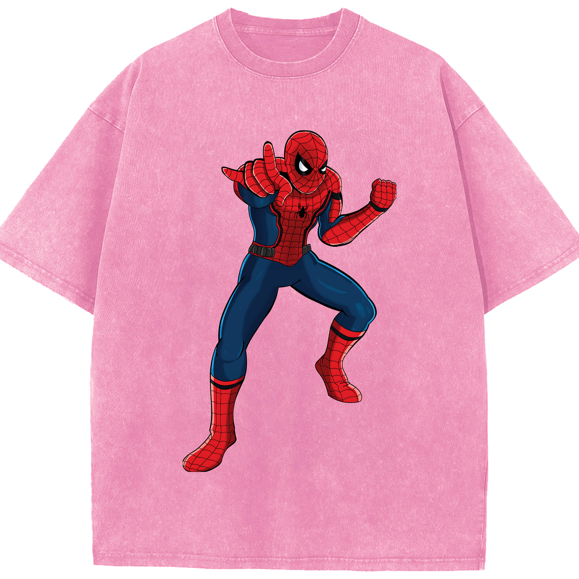 （画像用） Spider Man スパイダーマン 綿100% ヴィンテージ風 半袖Tシャツ（フロントプリント）
